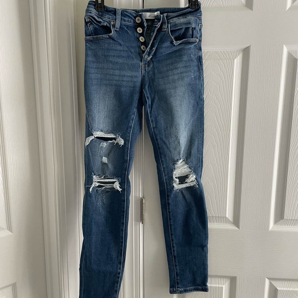 KanCan Medium Blue Ripped Skinny Jeans